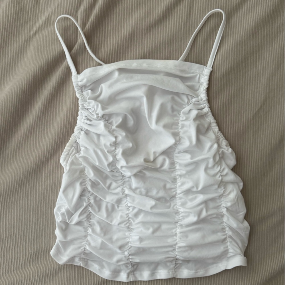 Free People Movement White Ruched Women's Top